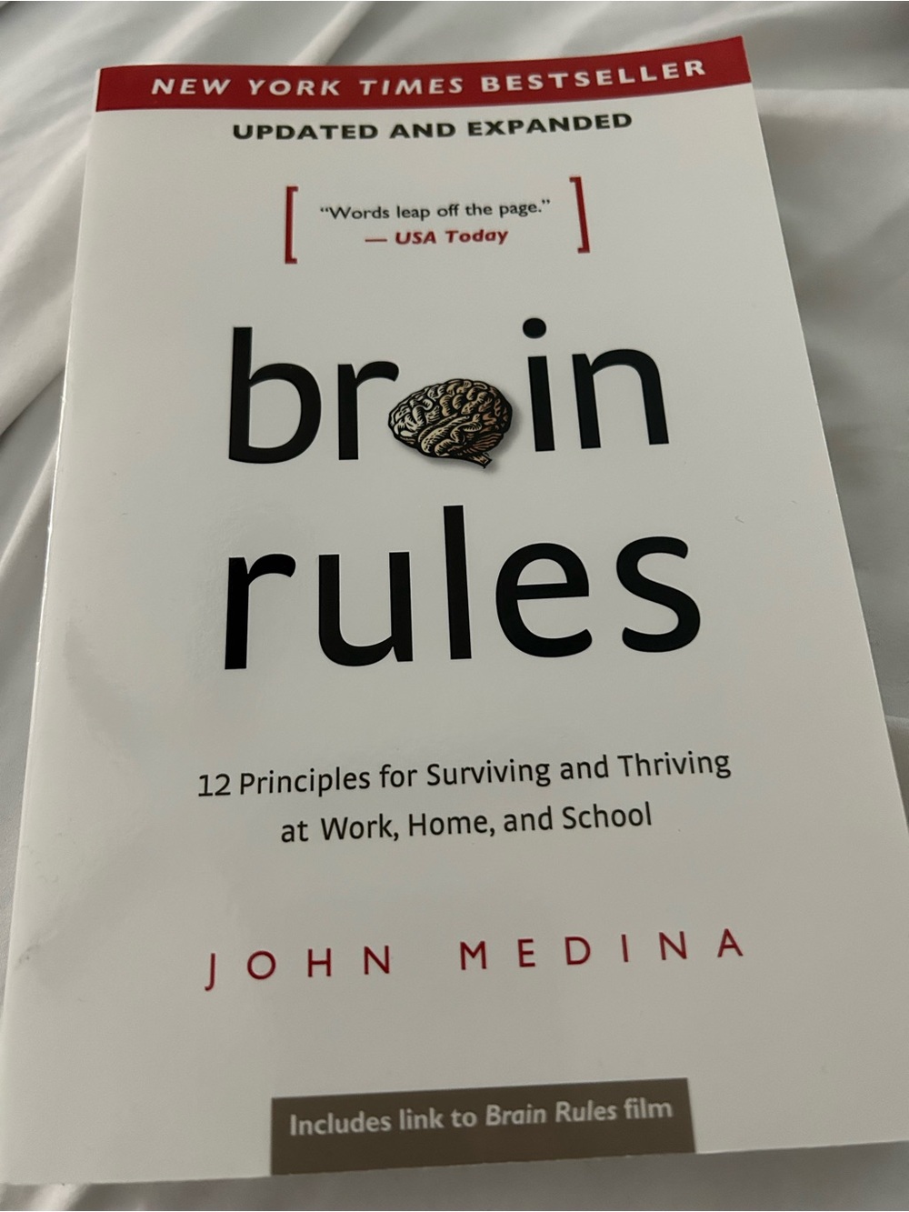 Brain Rules Paperback Book - White